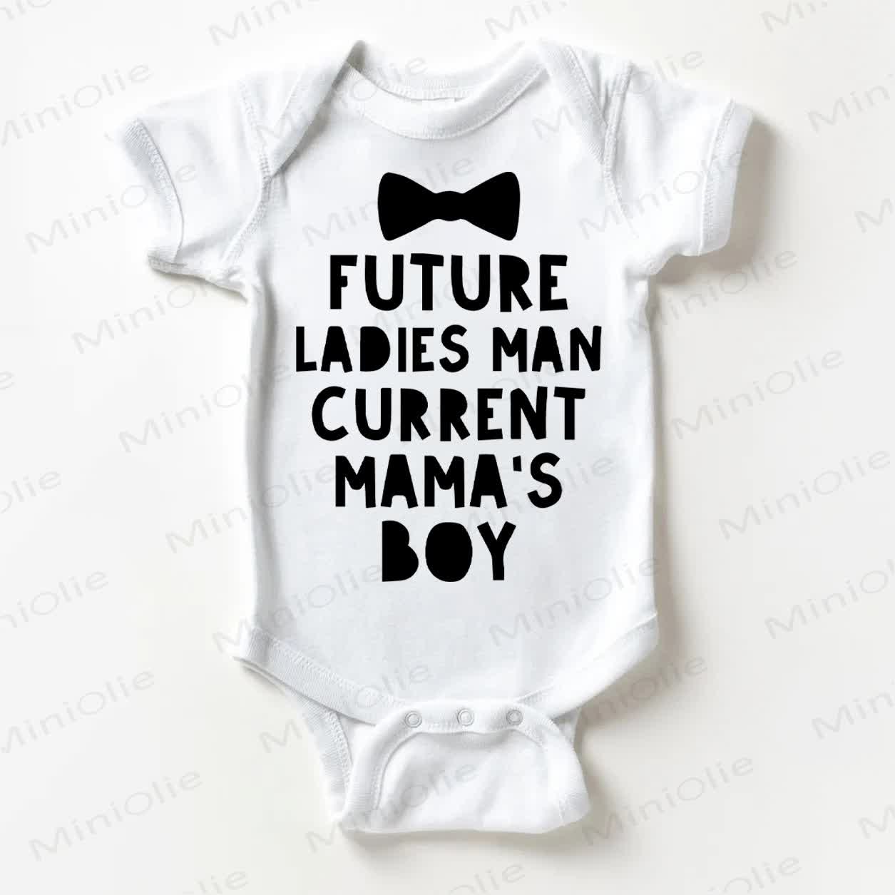 FUTURE LADIES MAN CURRENT MAMA'S BOY Baby White Bodysuit - White - 18-24M - image 1