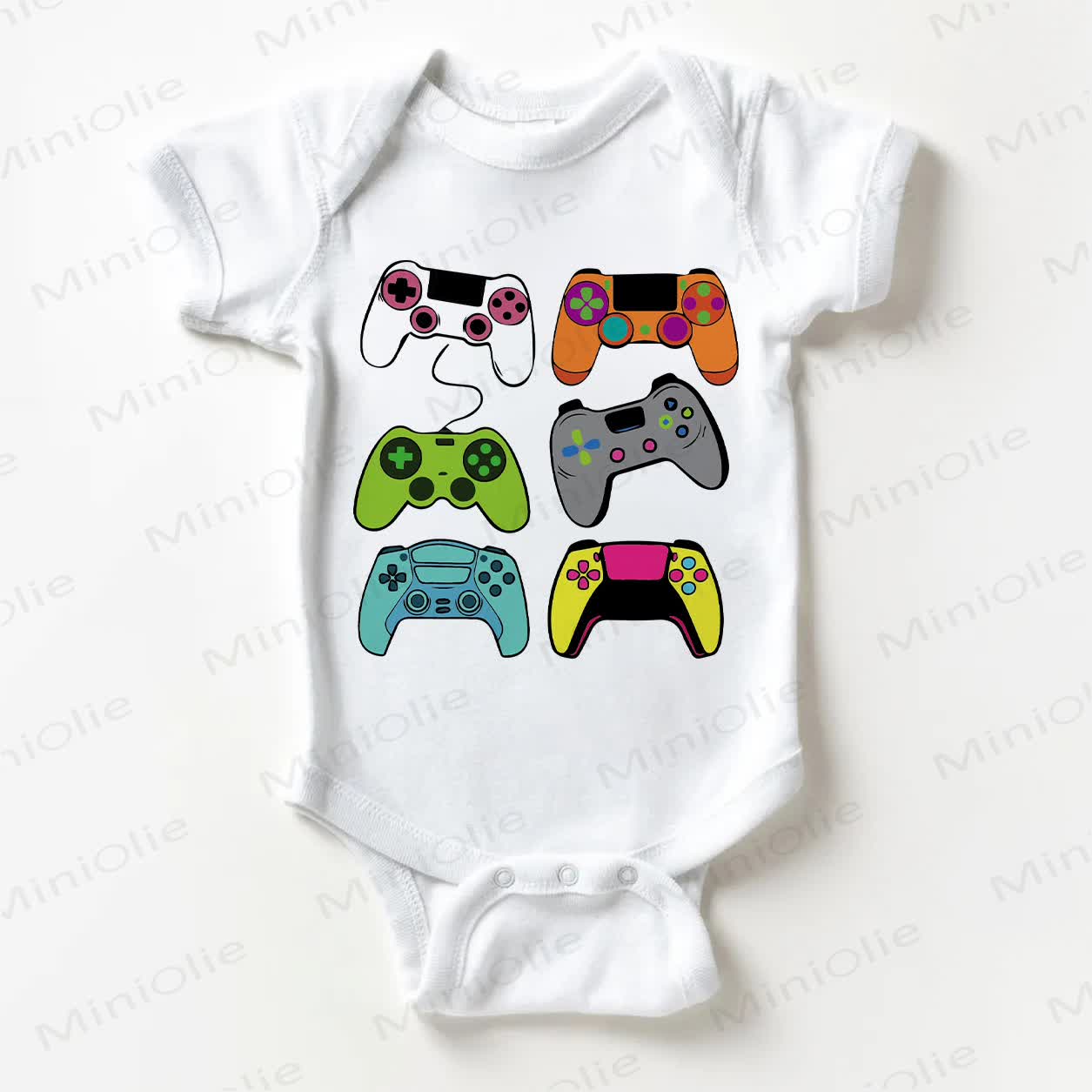 Baby Colored Game Controller White Bodysuit - White - 18-24M - image 1