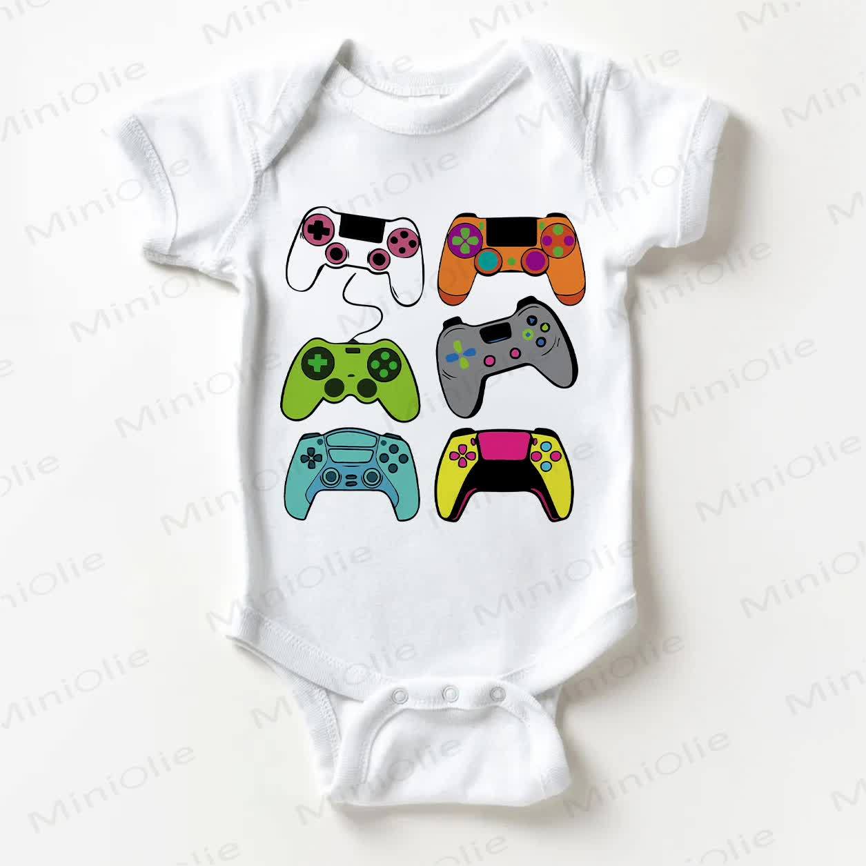 Baby Colored Game Controller White Bodysuit - White - 18-24M - image 1