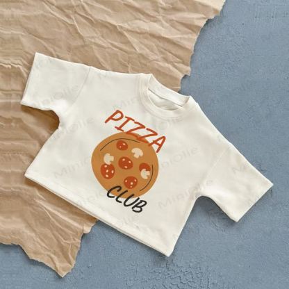 PIZZA CLUB Baby Summer Casual T-Shirt - White - 2-3T - image 1