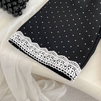 Baby Toddler Girl Solid Color Bow Top/Black Dot Pants - image 10