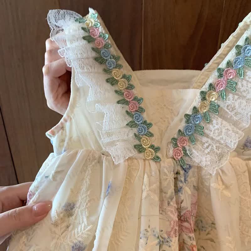 Toddler Kid Girl Multicolor Flower Mesh Dress - image 2