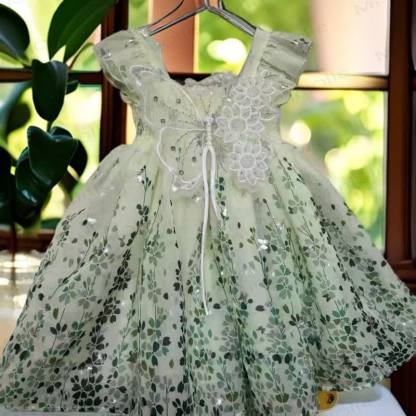 Toddler Kid Girl Green Bow Flower Sleeveless Dress - image 2