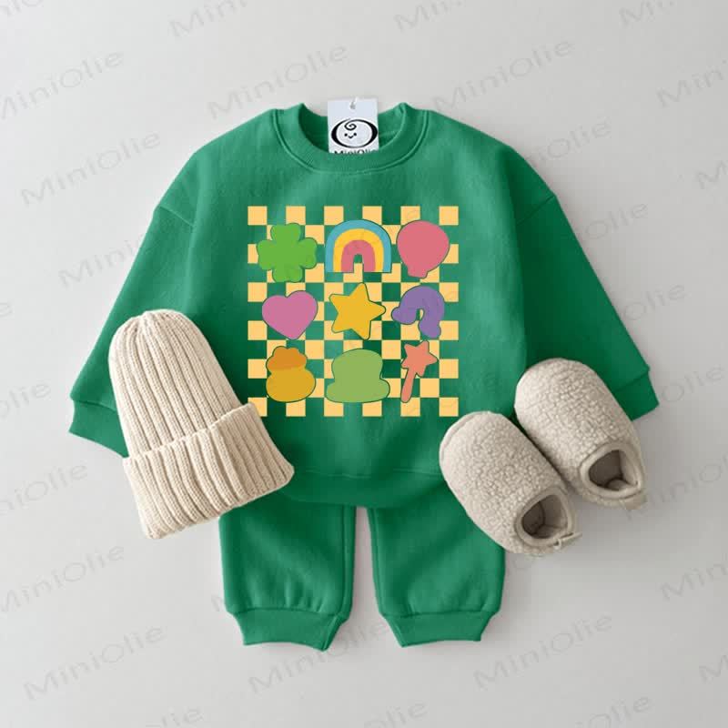 Baby St. Patrick's Day Symbols Sweatshirt 2-piece Green Set - Green - 2-3T - image 1