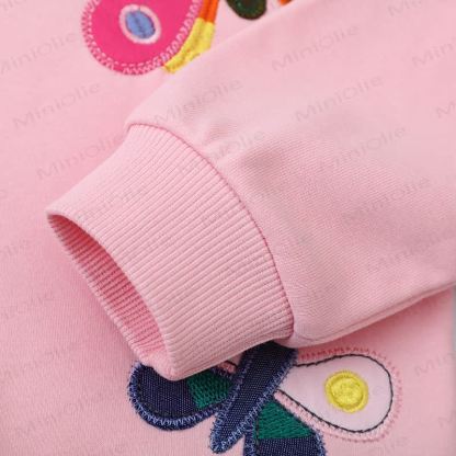 Toddler Butterfly Embroidered Pink Sweatshirt  - image 3