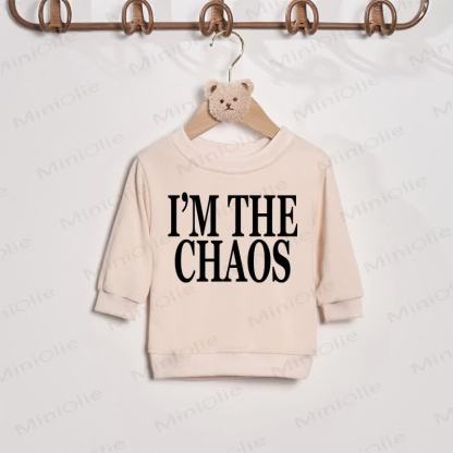 I'M THE CHAOS/CAFFEINE & CHAOS Baby Beige Family Sweatshirt - Beige - Baby Sweatshirt: 2-3T - image 2