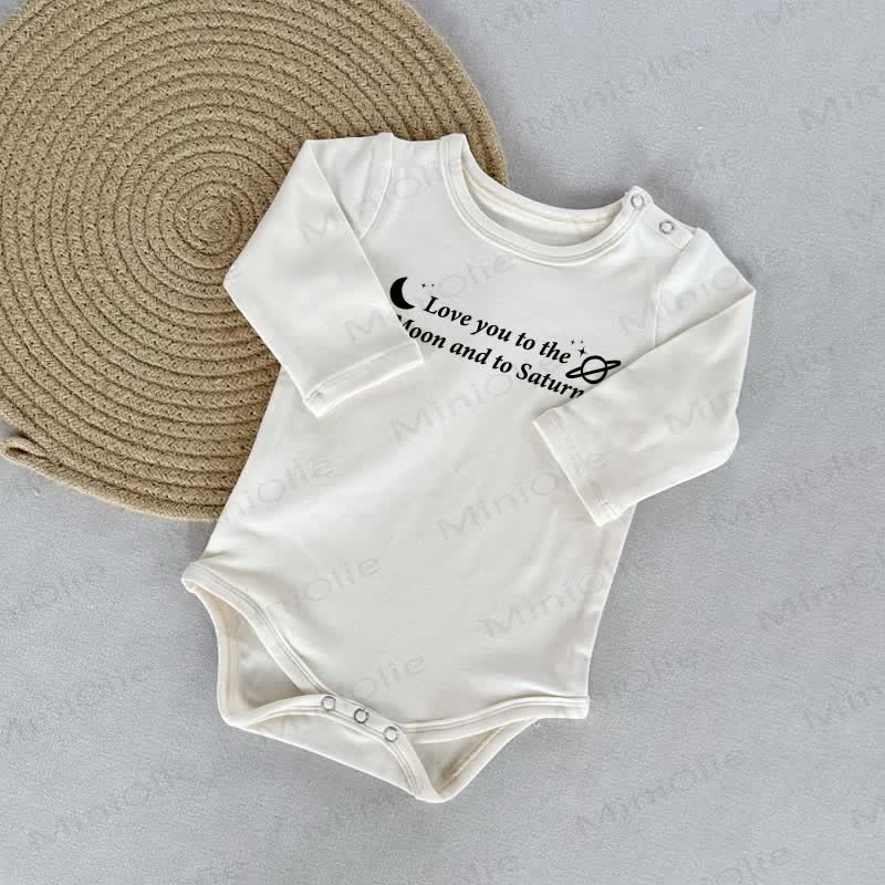 LOVE YOU TO THE MOON AND T0 SATURN Baby White Bodysuit - White - 18-24M - image 1