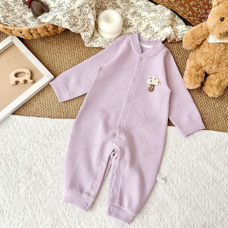  Baby Waffle Mushroom Romper - Purple - 18-24M - image 3