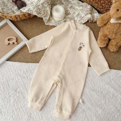  Baby Waffle Mushroom Romper - Beige - 18-24M - image 4