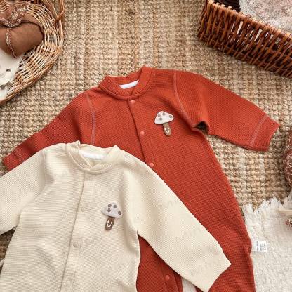  Baby Waffle Mushroom Romper - image 5