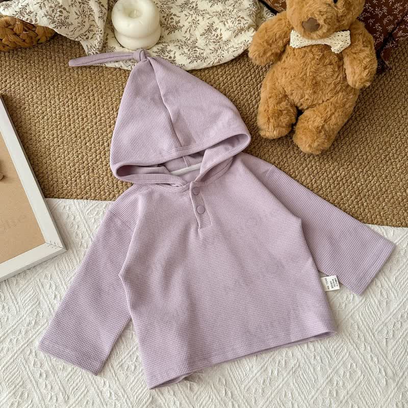 Baby Toddler Waffle Solid Color Hoodie - Purple - 3-5T - image 5