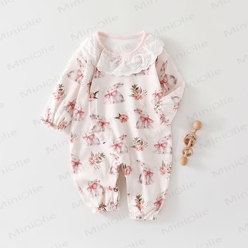 Baby Newborn Cartoon Cotton Romper - Bunny - 18-24M - image 1