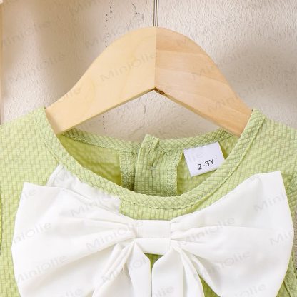 Toddler Kid Girl Sweet Bow Waffle 2-piece Set - image 4