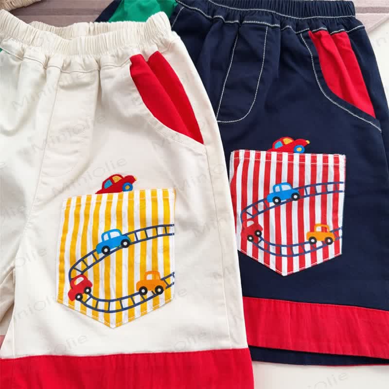Toddler Kid Car Stripe Pocket Shorts - image 6