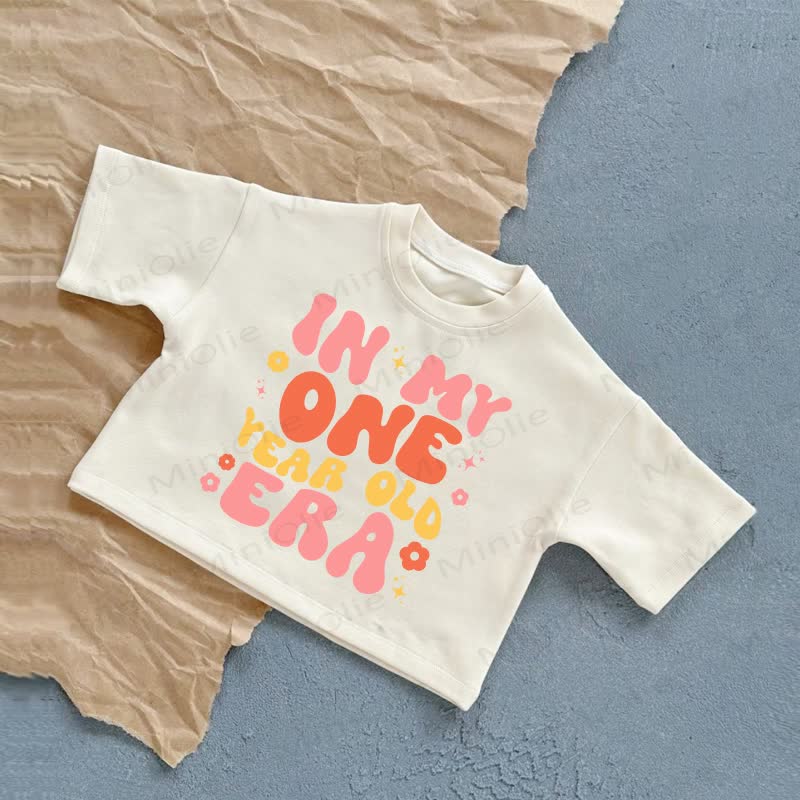 IN MY ONE YEAR OLD ERA Baby Flower Summer Casual T-Shirt - White - 2-3T - image 1