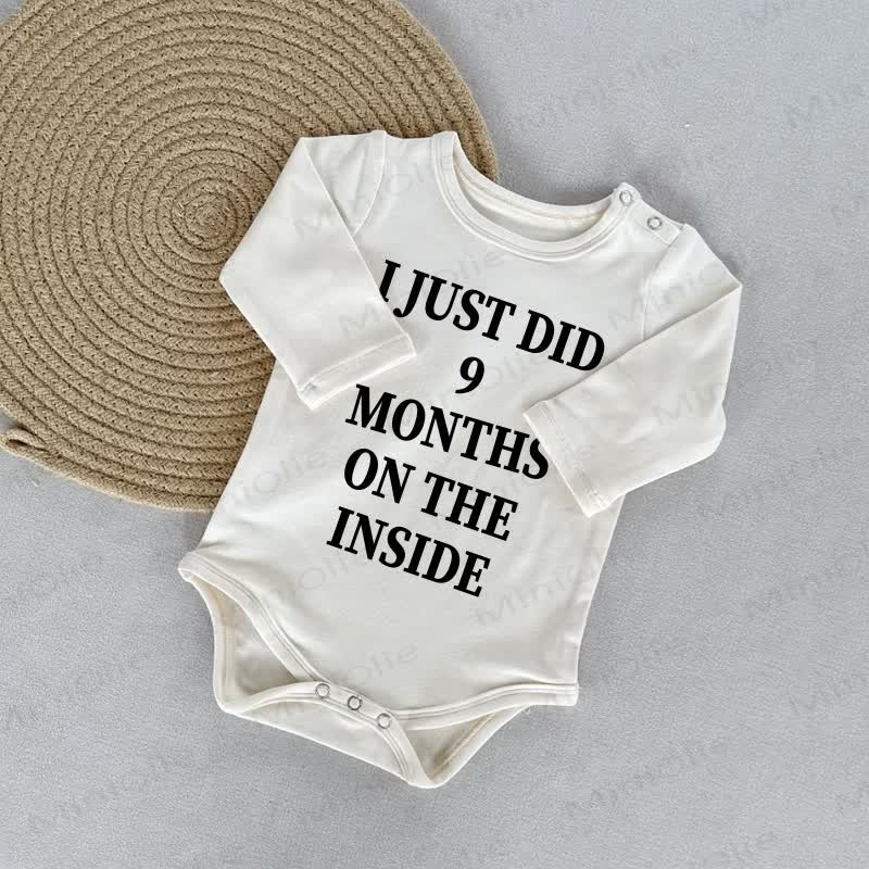 I JUST DID 9 MONTHS ON THE INSIDE Baby Bodysuit - White - 18-24M - image 1