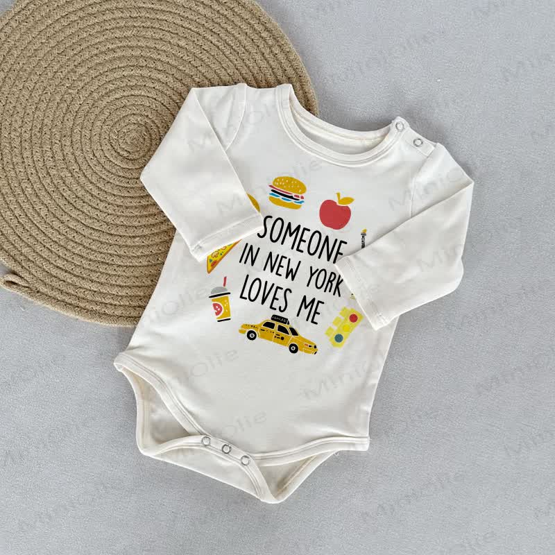 SOMEONE IN NEW YORK LOVES ME Baby Car White Bodysuit - White - 18-24M - image 1