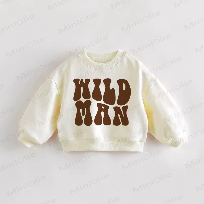 WILD MAN Baby Toddler Beige Sweatshirt - Cream - 3-5T - image 1