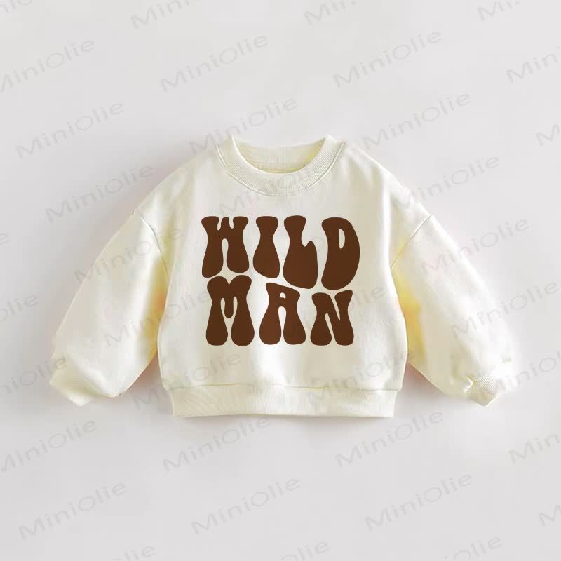 WILD MAN Baby Toddler Beige Sweatshirt - Cream - 3-5T - image 1