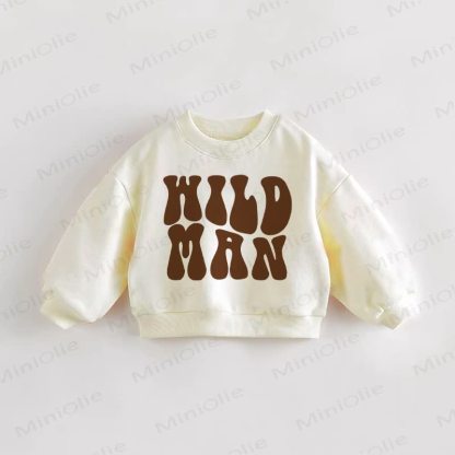 WILD MAN Baby Toddler Beige Sweatshirt - Cream - 3-5T - image 1