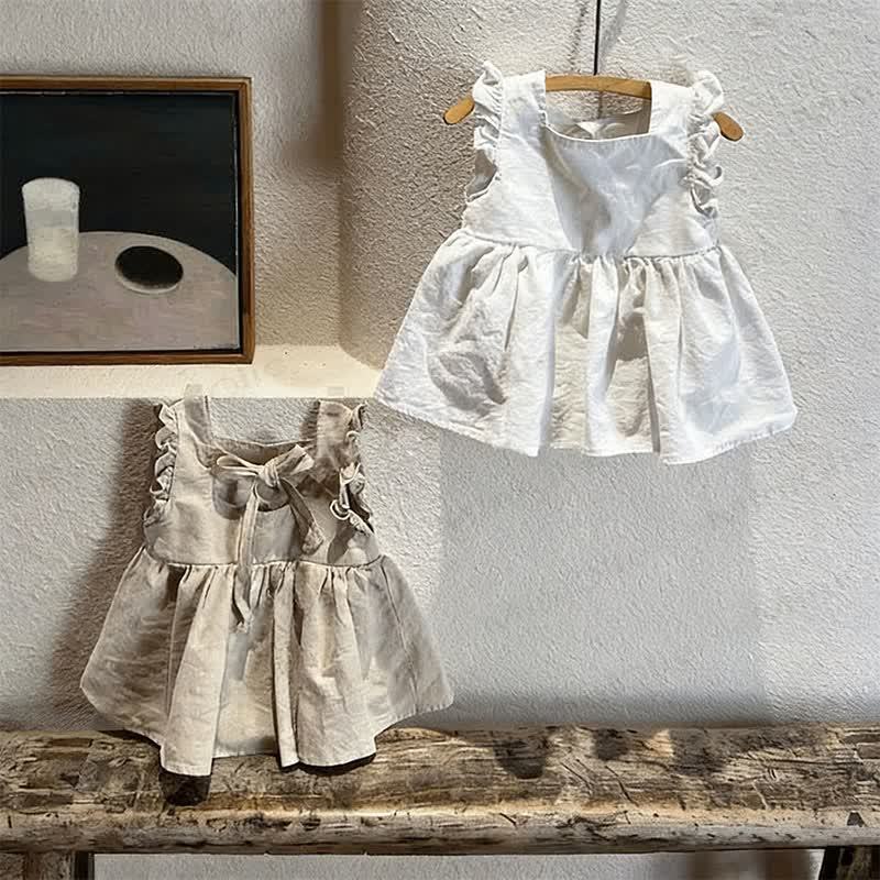 Baby Girl Bows Solid Color Sleeveless Dress - image 2