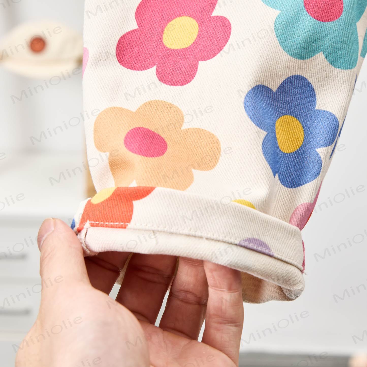 Baby Toddler Dopamine Flowers White Overalls - image 5