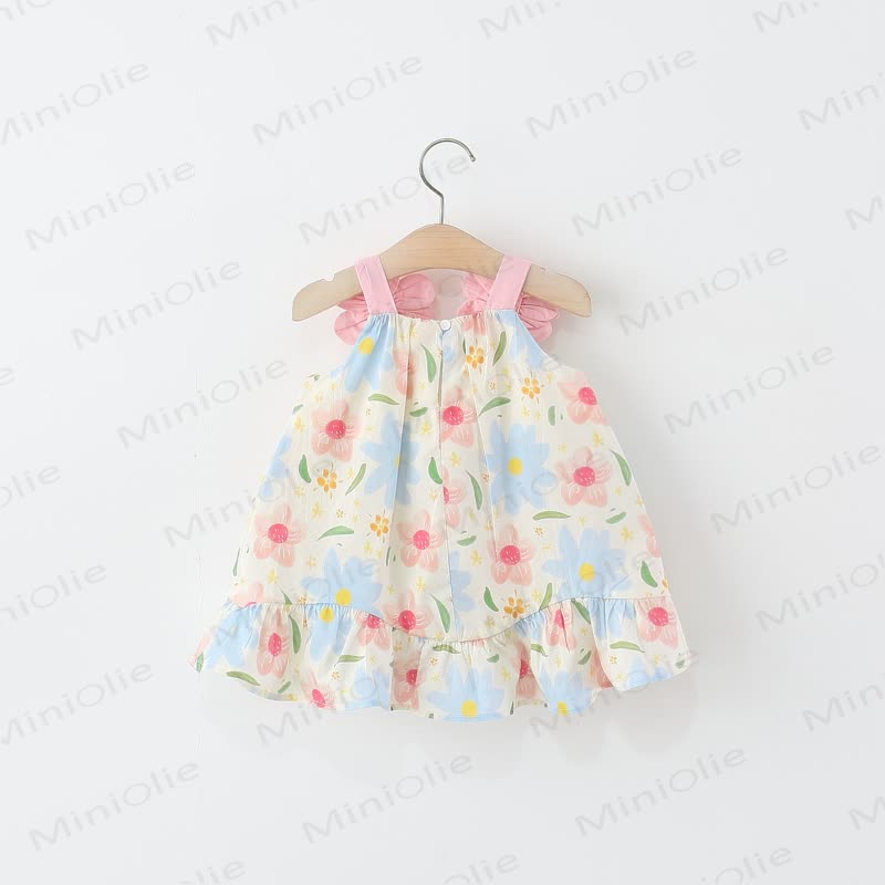 Baby Toddler Girl Pink Blue Flower Dress  - image 2