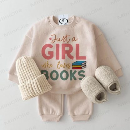 JUST A GIRL WHO LOVES BOOKS Baby 2-piece Beige Set - Beige - 2-3T - image 1