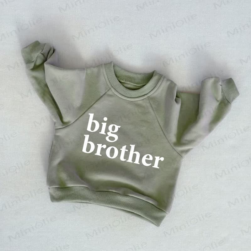 BIG BROTHER Baby Toddler Grey Green Sweatshirt - Grey Green - 3-5T - image 1