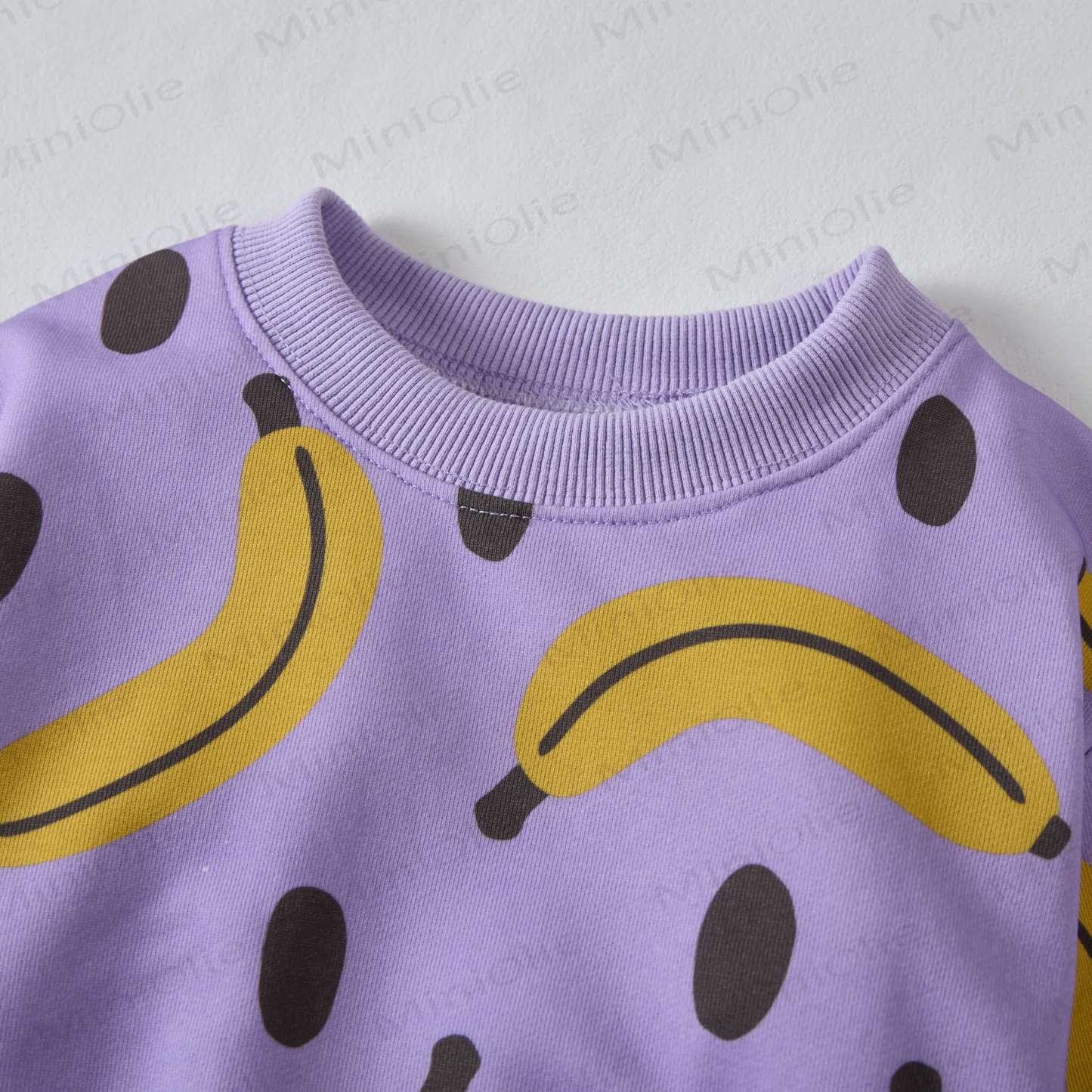 Baby Polka Dots Banana Purple Sweatshirt 2-piece Set - image 3