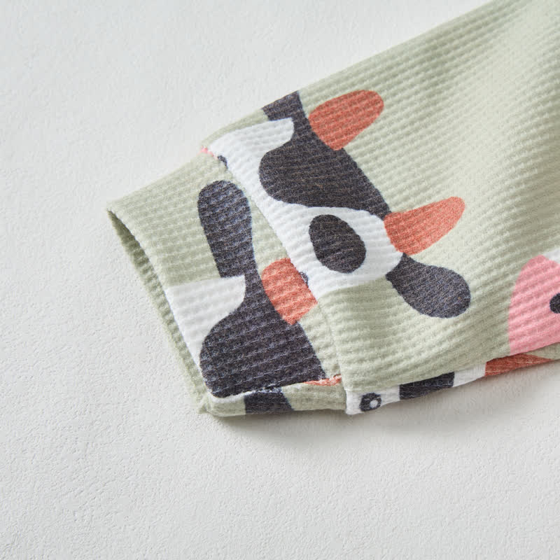 Baby 2-piece Cow Green Waffle Set - image 3