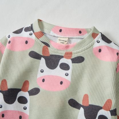 Baby 2-piece Cow Green Waffle Set - image 4