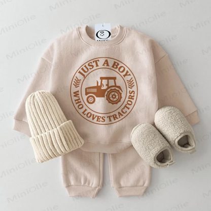 JUST A BOY WHO LOVES TRACTORS Baby 2-piece Beige Set - Beige - 2-3T - image 1