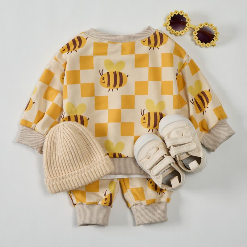 Baby Beige Plaid Bee 2-piece Set - image 3