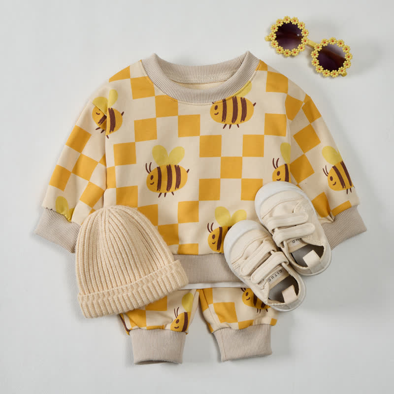 Baby Beige Plaid Bee 2-piece Set - image 2