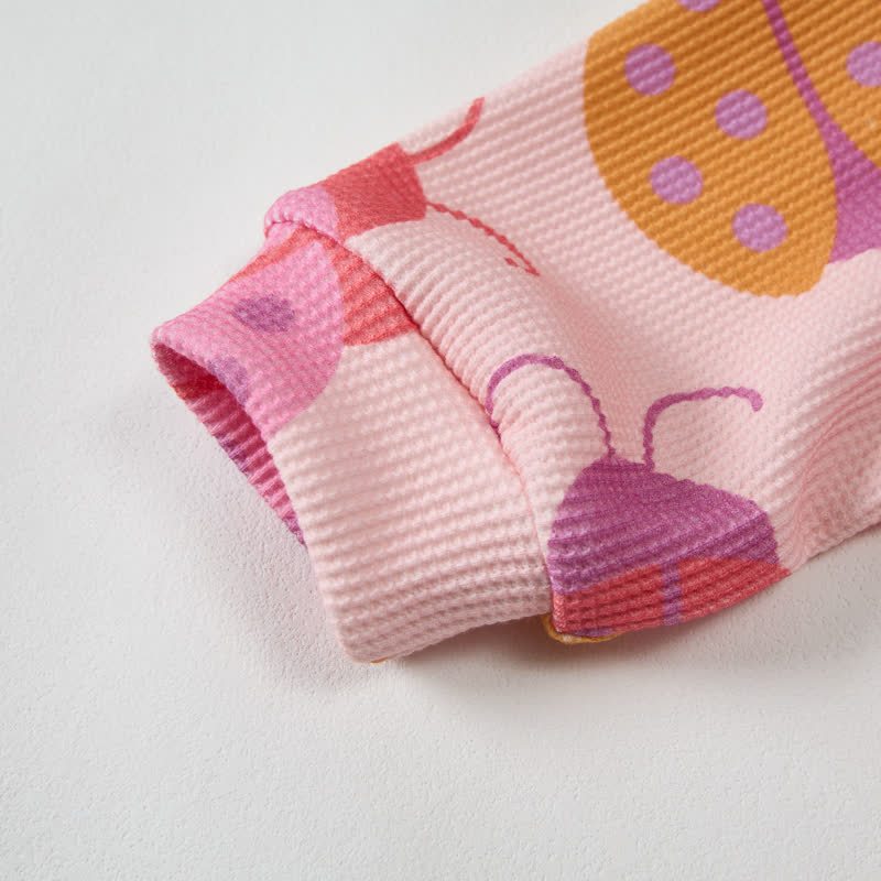 Baby Multicolor Ladybug Waffle 2-piece Pink Set - image 4