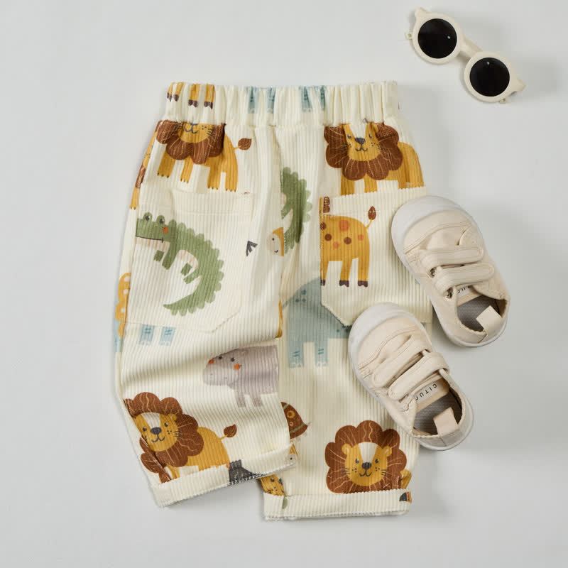 Baby Toddler Beige Zoo Cord Pants - image 2