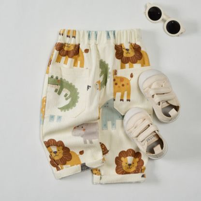 Baby Toddler Beige Zoo Cord Pants - image 2