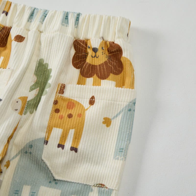 Baby Toddler Beige Zoo Cord Pants - image 4