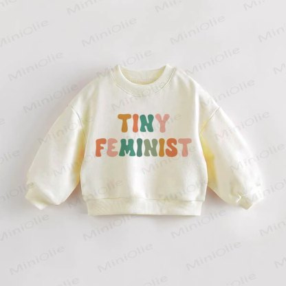 TINY FEMINIST Baby Toddler Cream Sweatshirt - Cream - 3-5T - image 1