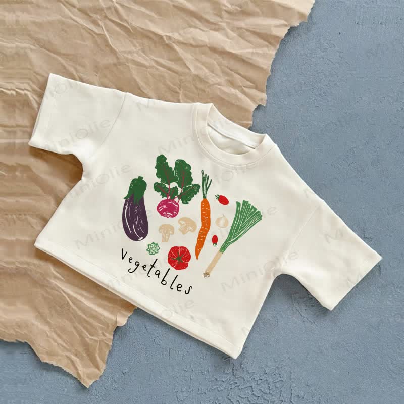 VEGETABLES Baby Summer Casual T-shirt - White - 2-3T - image 1