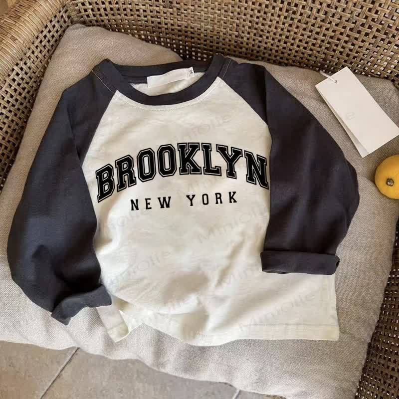 BROOKLYN NEW YORK Baby Dark Gray Raglan T-shirt - Drak Gray - 2-3T - image 1