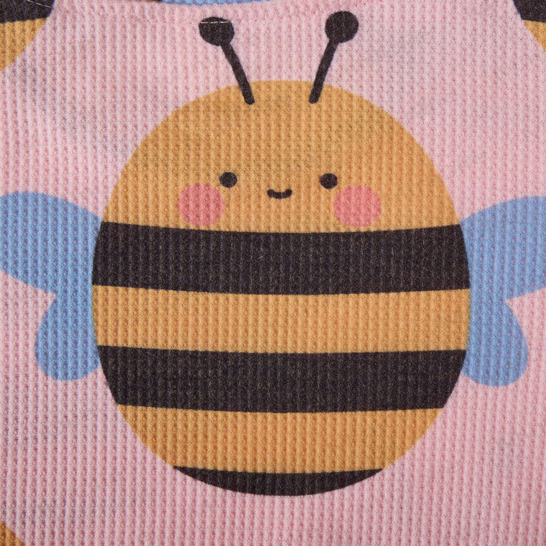 Baby Waffle Lovely Bee Pink Sweatshirt 2-piece Set - image 4