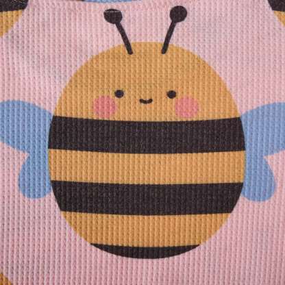 Baby Waffle Lovely Bee Pink Sweatshirt 2-piece Set - image 4