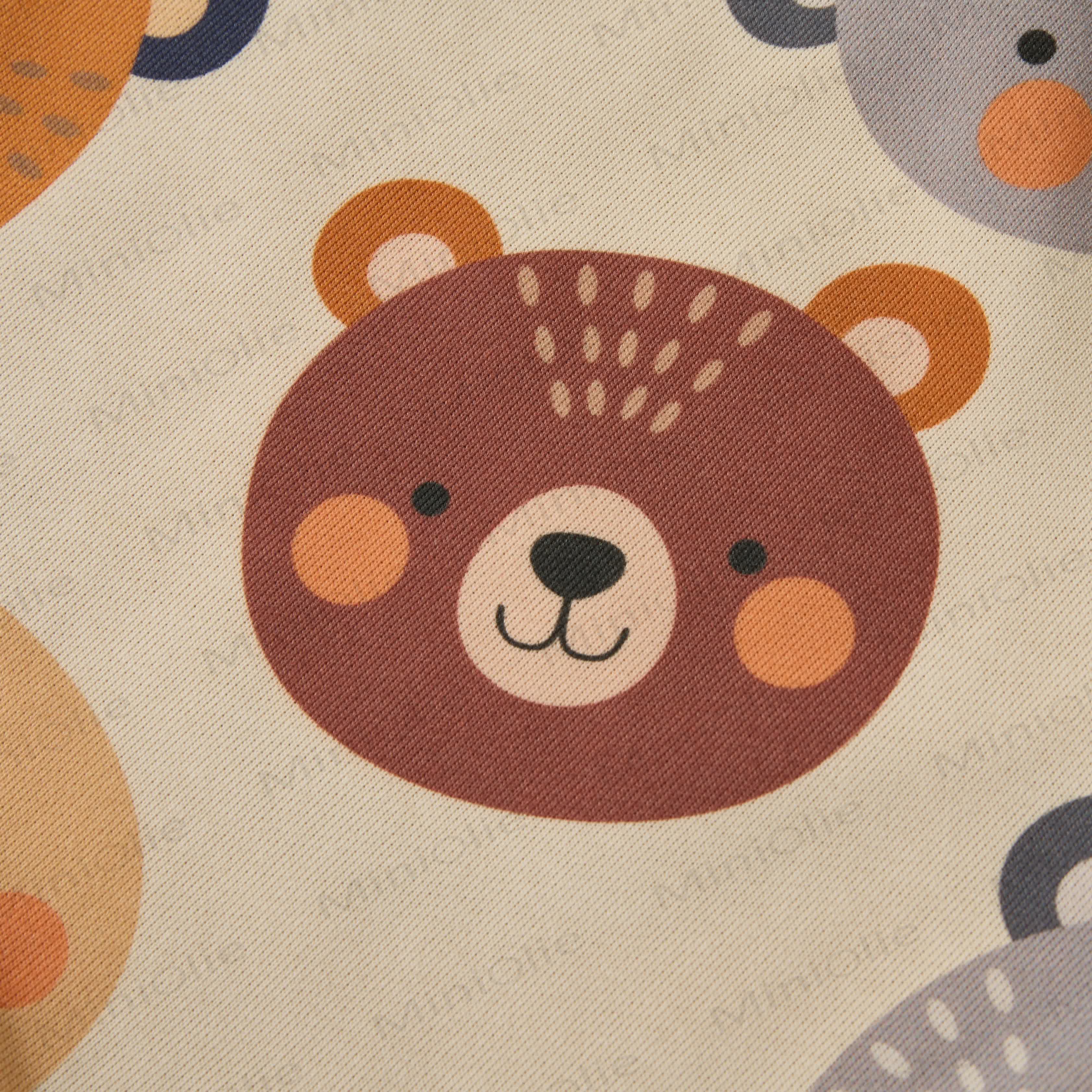 Baby Multicolor Bear Heads Sweatshirt 2-piece Beige Set - image 4