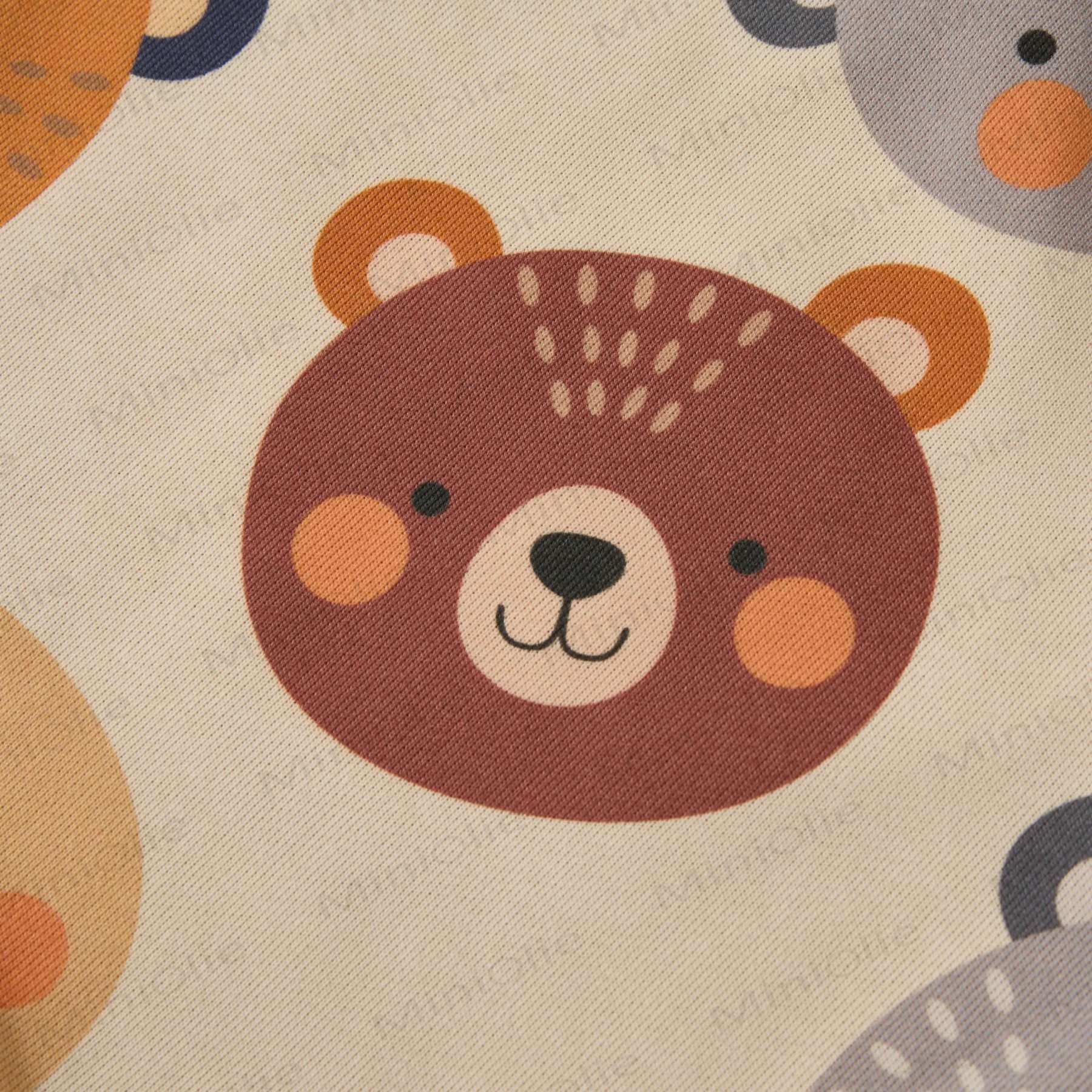 Baby Multicolor Bear Heads Sweatshirt 2-piece Beige Set - image 4