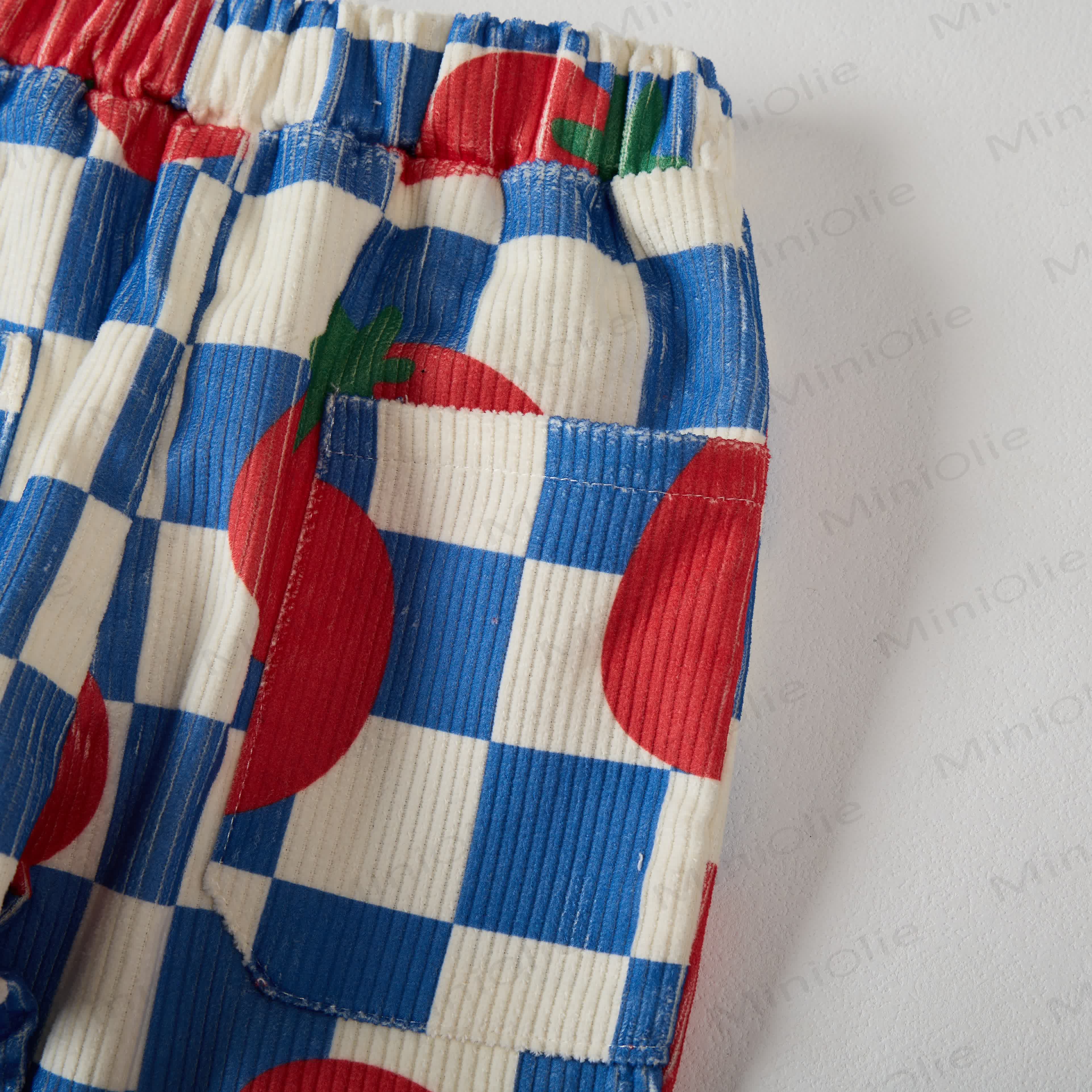 Baby Toddler Checkerboard Tomatoes Corduroy Pants - image 2