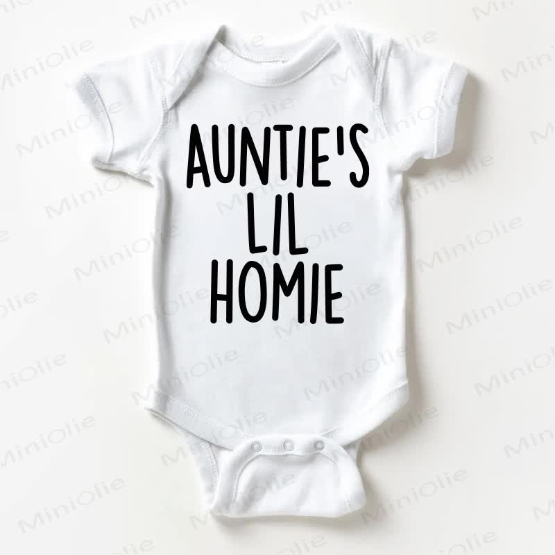  AUNTIE'S LIL HOMIE Baby White Bodysuit - White - 18-24M - image 1