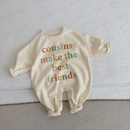 COUSINS MAKE THE BEST FRIENDS Baby Beige Romper - Beige - 2-3T - image 1