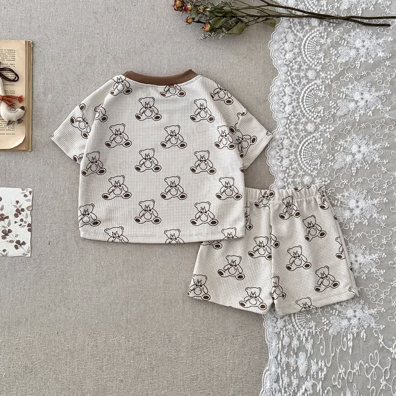 Baby Bear Waffle Tee and Shorts 2-piece Set - image 4